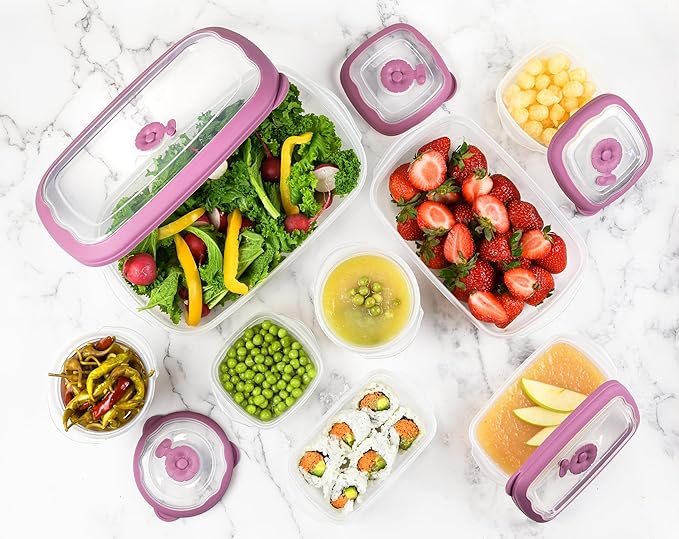 Tribello Plastic Food Storage Containers With Lids - 53 Oz Airtight Container Box For Food Storage, Meal Prep, Freezer, Microwave And Dishwasher Safe, Steam Vent Lids, BPA-Free - 3 Pack