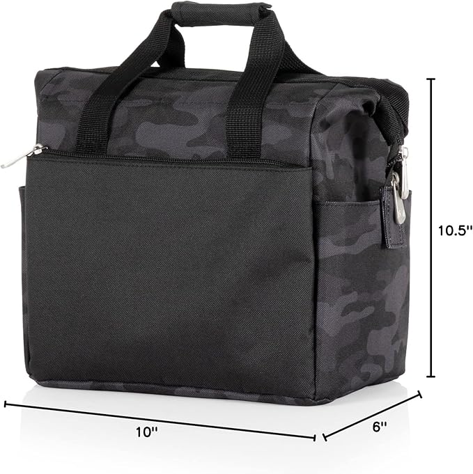 PICNIC TIME - On The Go Lunch Bag - Soft Cooler Lunch Box - Insulated Lunch Bag, (Black Camo)