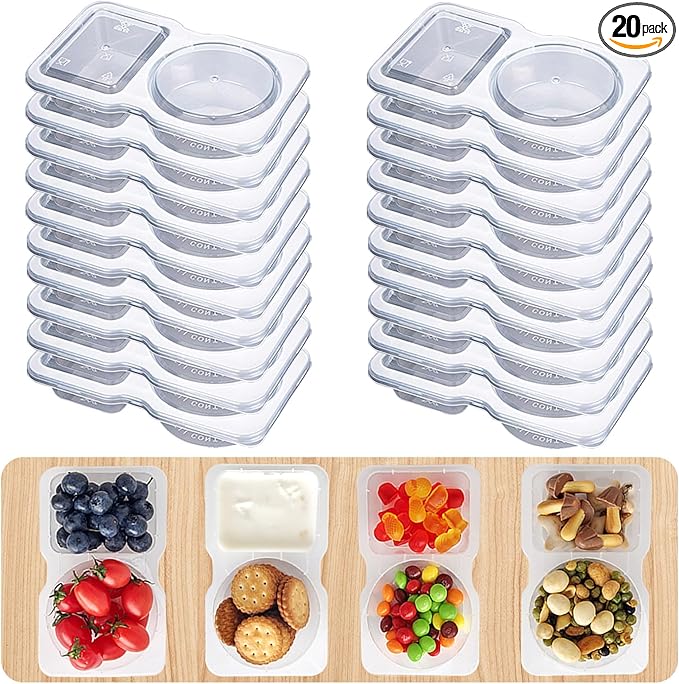 20Set Snack Containers,Reusable Snack Containers with Lids,Snack Pack Containers for Portion Control and Meal Prep Lunch Containers for School Office Travel