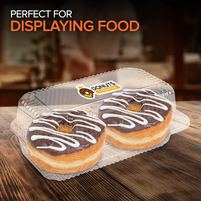 Stock Your Home Plastic 9 x 5 Inch ClamShell Takeout Trays (25 Count) - Dessert Containers - Plastic Hinged Food Container - Disposable Plastic Clamshell Food Containers for Slices of Cake, Sandwiches