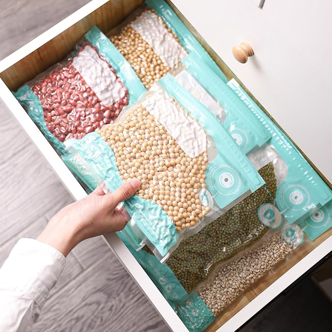 Sous Vide Bags Reusable, Vacuum Food Storage Bags 20 pcs (7.9 * 11.8in) Comes with 6 sealing sliders Thicken PA&PE material Double zipper Long-lasting freshness Bag for Cooking, Food Storage, M 20pcs
