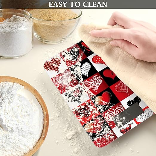 Food Scale Kitchen Digital Scale Food Ounces and Grams Dieting Baking Cooking Waterproof Glass Panels LCD Display,4 Units Scale Tare Function Valentine's Day Love Heart