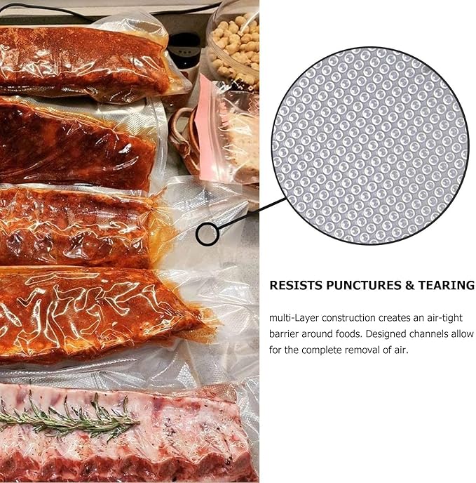 Geniusidea Vacuum Sealer Bags 8''x50' 2 Pack for Food Saver, Seal a Meal, BPA Free, Commercial Grade, Custom Fit Food Saver Bags Rolls for Sous Vide, Meal Prep, Vac Storage (100 Feet in Total)