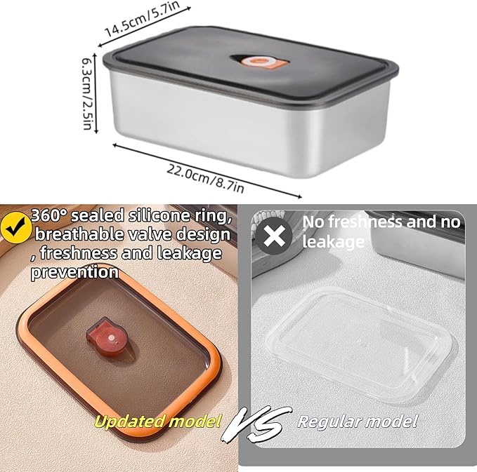 6Pcs Stainless Steel Food Storage Containers with Lids, Outdoor lunch box Stainless Steel Bowl with Airtight Lids for Picnic Travel, Reusable & Stackable