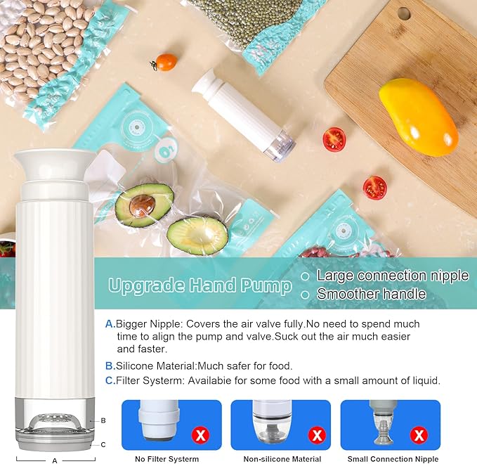 17 PCS Glass Food Vacuum Storage Containers, Up to 5 times longer, Premium Airtight, 100% Leak Proof, Vacuum Sealer Machine, 3 Containers, 10 Reusable Food Saver Sealer Bags,4 Sealing Clips