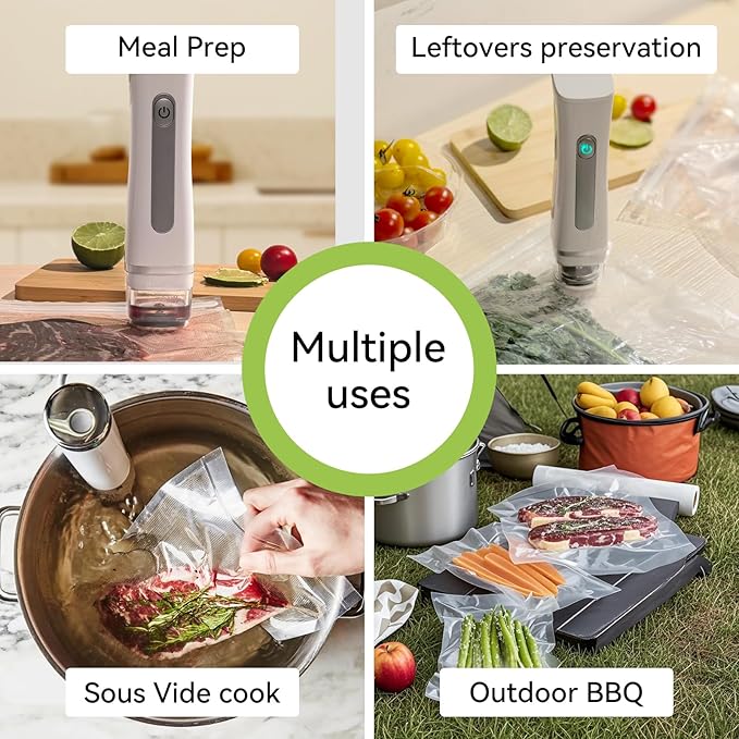 Reusable Vacuum Sealer Freezer Bags for Food Storage and Preservation, 12”x13” L size(15 Packs), Great for Leftover Save, Meal Prep, Sous Vide Cook, Outdoor BBQ. BPA Free, Dishwasher Safe Microwavable