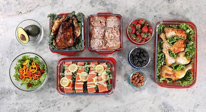 BOVADO USA Meal Prep Glass Food Storage Containers (20-Piece Set)