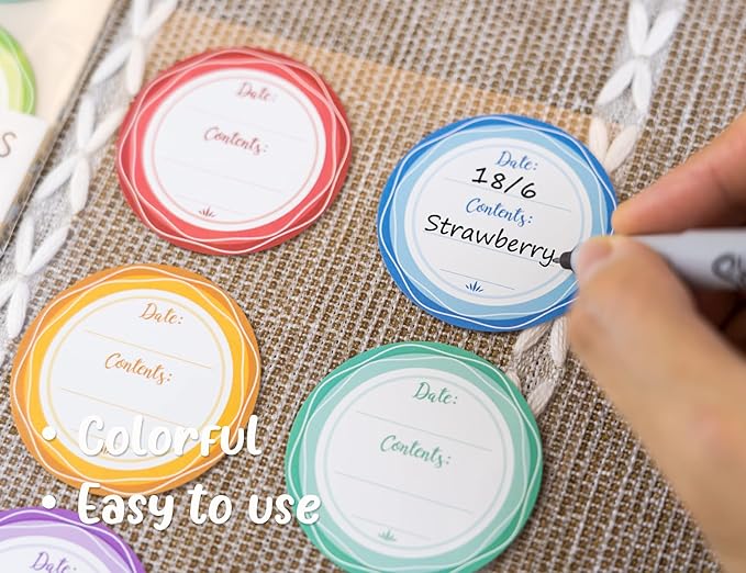 Mason Jar Lid Labels, Removable Canning Label, Waterproof Write-On Meal Prep Label for Food Container, Glass Bottle, Canned Jams, Preserve, Home & Kitchen Organization, 90 (Forest Streams)