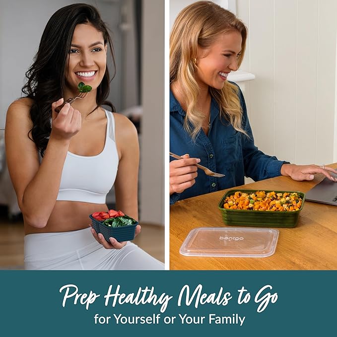 Bentgo Prep 60-Piece Variety Meal Prep Kit - Reusable Food Containers 1-Compartment Trays, Prep Bowls, & Snack Boxes for Healthy Eating - Microwave, Freezer, & Dishwasher Safe (Rich Shades)