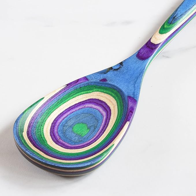 Totally Bamboo Baltique Mumbai Collection 12-1/2" Wooden Cooking Spoon, Safe for Nonstick