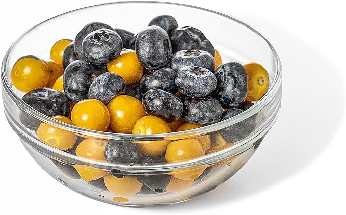 Red Co. 0.6 Quart Fully Tempered Clear Glass Mixing and Prepping Bowl with Safety Rim, Standard