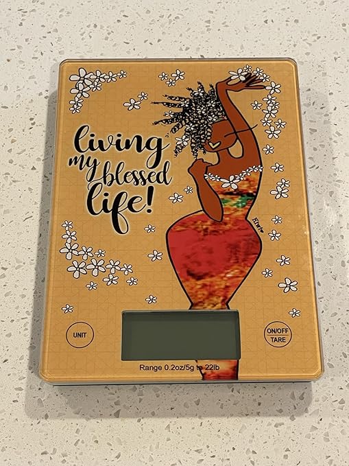 Digital Kitchen Scale for African American Women, in Grams, Ounces, Milliliters & Pounds, LCD Display, for Meal Prep, Cooking and Baking