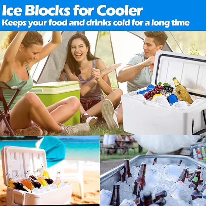 XANGNIER Extra Large Ice Block Mold,2 Pack 4.7lbs Ice Cubes for Cold Plunge or Coolers,Reusable Silicone Ice Molds for Ice Bath Chiller,Big Ice Tray