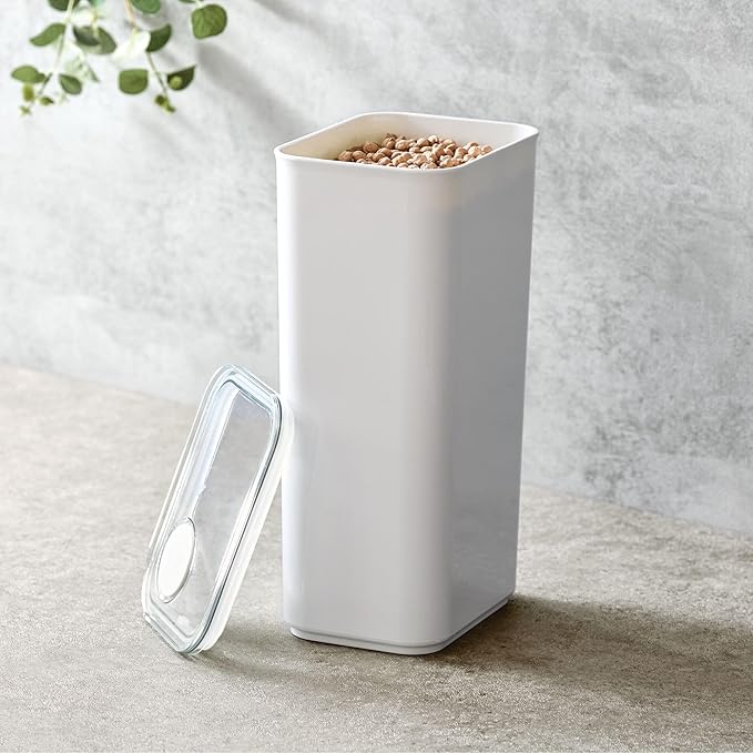 iDesign Extra Large Airtight Kitchen Canister with Removable Pour Cap - Set of 2 - White