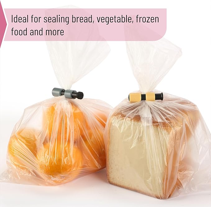 Mr. Pen- Squeeze and Lock Bread Bag Clips, 8 Pack, Squeeze and Lock Bread Clips, Bag Clips for Food Storage, Clips for Food Packages, Snack Clips, Food Clips for Bags, Plastic Bag Clip