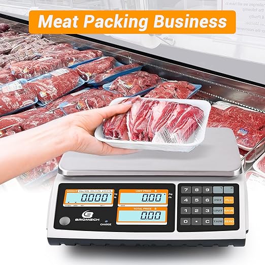 Price Computing Scale NTEP Certified for Legal Trade Rechargeable, Commercial Grade with Dual LCD Display, 60lb Stainless Steel Platform for Meat Shop, Deli, Produce Farmers Market COC#21-001