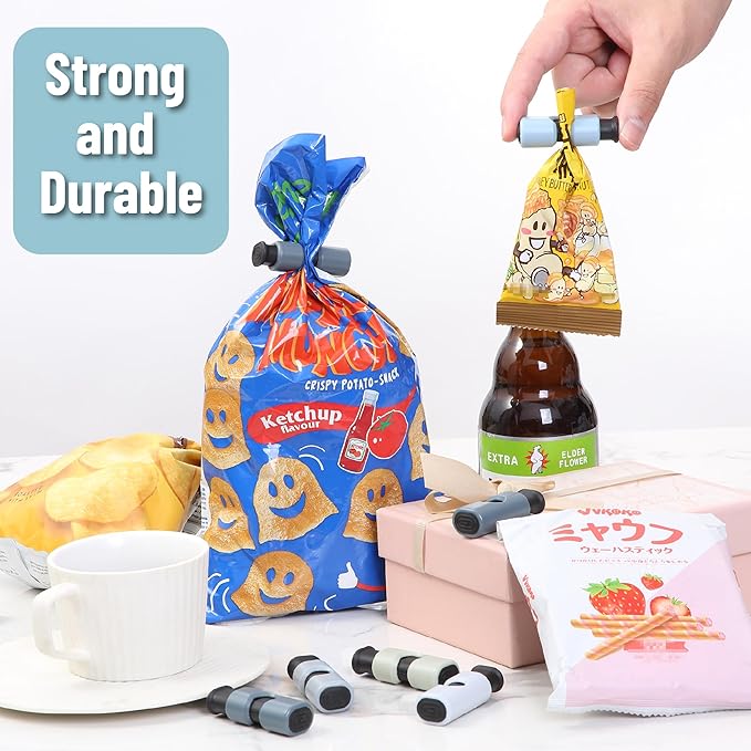 Mr. Pen- Squeeze and Lock Bread Bag Clips, 24 Pack, Squeeze and Lock Bread Clips, Bag Clips for Food Storage, Snack Clips for Food Packages, Food Clips for Bags, Plastic Bag Clip, Food Bag Clips