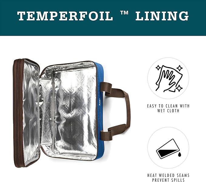 Rachael Ray Expandable Insulated Casserole Carrier for Hot or Cold Food, Thermal Lasagna Lugger Tote for Potluck, Parties, Picnic, and Cookouts, Fits 9" x 13" Baking Dish