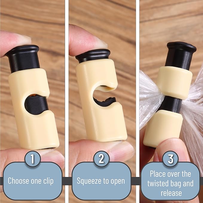 Mr. Pen- Squeeze and Lock Bread Bag Clips, 8 Pack, Soft Pastel Colors, Squeeze and Lock Bread Clips Reusable