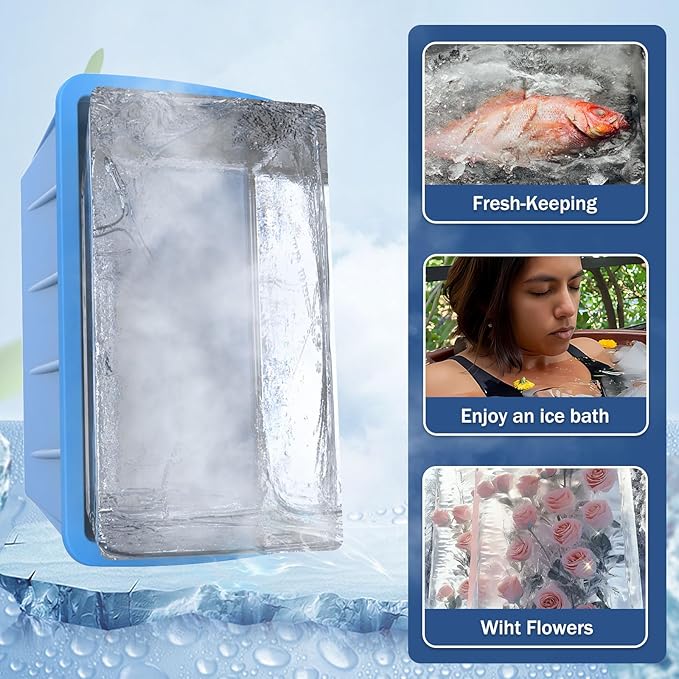 Extra Large Ice Block Molds 6Pack 48LB Silicone Large Ice Cube Molds for Cold Plunge Tub,Reusable Ice Cube Trays for Freezer,Ice Block Molds for Home Ice Bath,Cold Plunge Accessories,Ice Bath Chiller