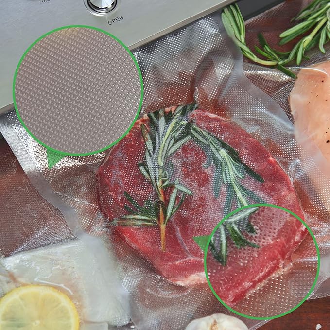 Vacuum Sealer Bags: 100 Quart 8"12" Precut Bags for Food Saver, Commercial Grade, BPA Free, Heavy Duty Sealing Bags for Storage, Meal Prep, Sous Vide