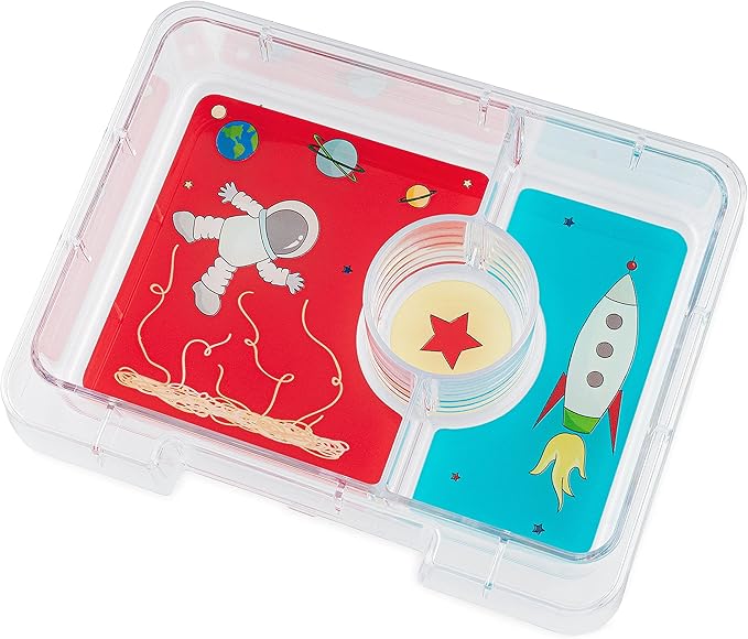Yumbox Snack Box - 3 Compartment - Leakproof Bento Lunch Box for Kids (Surf Rocket)