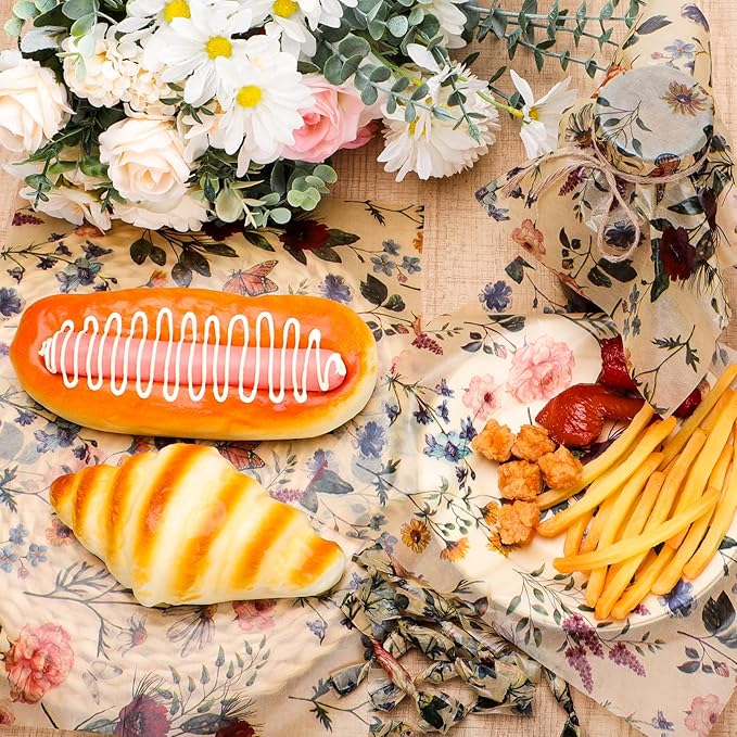 150 Sheets Wildflower Food Wax Paper, 9.8x8.3in Wildflower Red Poppy Grease Proof Deli Paper for Sandwich Snack Wrap Home Kitchen