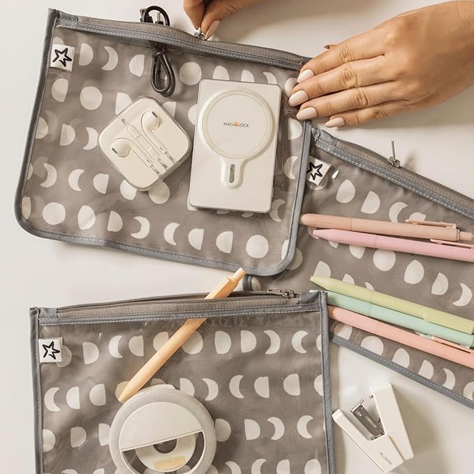 Tiny Twinkle Mess-Proof Travel Bags | TSA Airline Compliant, Zipper Closure, Clear Front Pouch, Diaper Bag Packing, Toiletry or Makeup Cosmetics Organizer