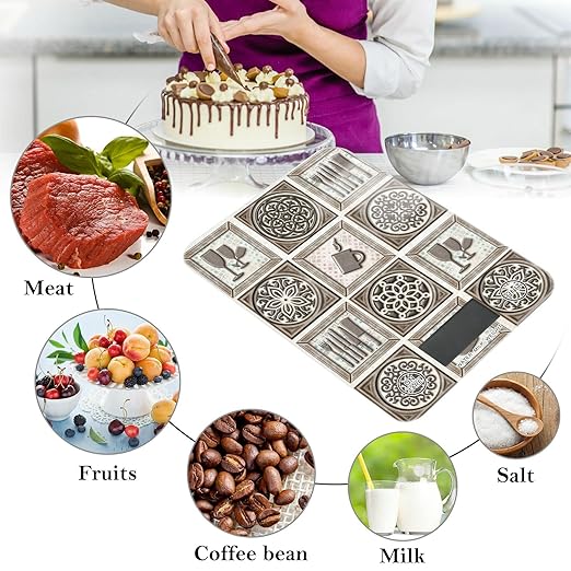 Food Scale Kitchen Digital Scale Food Ounces and Grams Dieting Baking Cooking Waterproof Glass Panels LCD Display,4 Units Scale Tare Function Kitchen