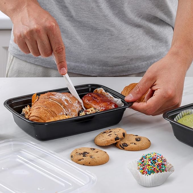 Comfy Package [28 oz - 50 Count 1 Compartment Meal Prep Containers Reusable - Microwaveable, Dishwasher and Freezer Safe, BPA-Free, Portion Control and Convenience Food Storage with Lids, Stackable