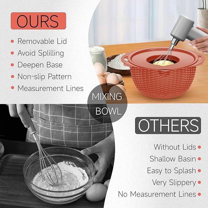 4-1 Colander with Bowl Set - Pasta Strainer - Colander for Kitchen - Strainers and Colanders Rice Strainer Fruit Cleaner Veggie Wash Sink Strainer Kitchen Essentials - Orange