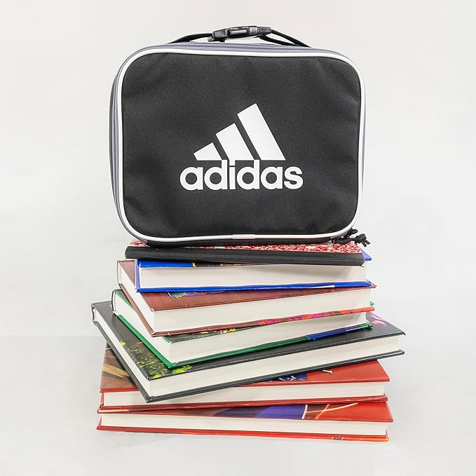 adidas Foundation Insulated Lunch Bag for Men and Women, Black/White, One Size