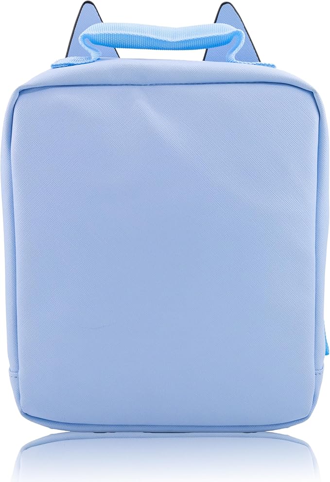 Fast Forward Bluey Lunch Box for Kids | PU Leather Insulated Lunch Bag Lunch Box for Boys, Girls, Unisex, Toddlers | Bluey Blue Reusable Lunchbox