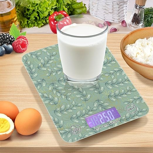 Food Scale Kitchen Scale Food Scales Digital Weight Grams and Ounces Small Electronic Food Scale for Baking Cooking Green Leaves
