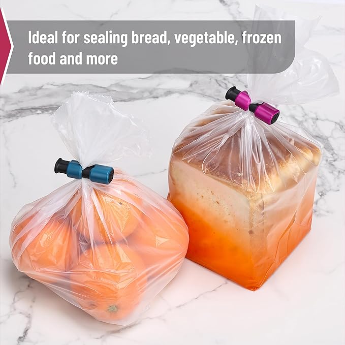Mr. Pen- Squeeze and Lock Bread Bag Clips, 8 Pack, Squeeze and Lock Bread Clips, Bag Clips for Food Storage, Clips for Food Packages, Snack Clips, Food Clips for Bags, Plastic Bag Clip