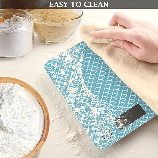 Food Scale Kitchen Scale for Baking Cooking Digital Food Weighing Measuring Scale Small Waterproof Electric Food Scale Blue Fish Scales