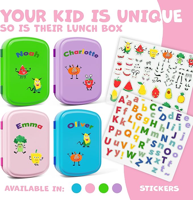 Umami All-in-1 Bento Box for Kids, Ice-pack & Utensils Included, 100% Leakproof & BPA free, Parents' favorite Lunch Box Kids (Candy Pink, 23 oz)