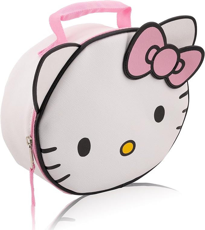 Fast Forward Sanrio Hello Kitty Lunch Box for Kids | PU Leather Insulated Lunch Bag Lunch Box for Girls, Boys, Unisex, Toddlers | Hello Kitty White Reusable Lunchbox