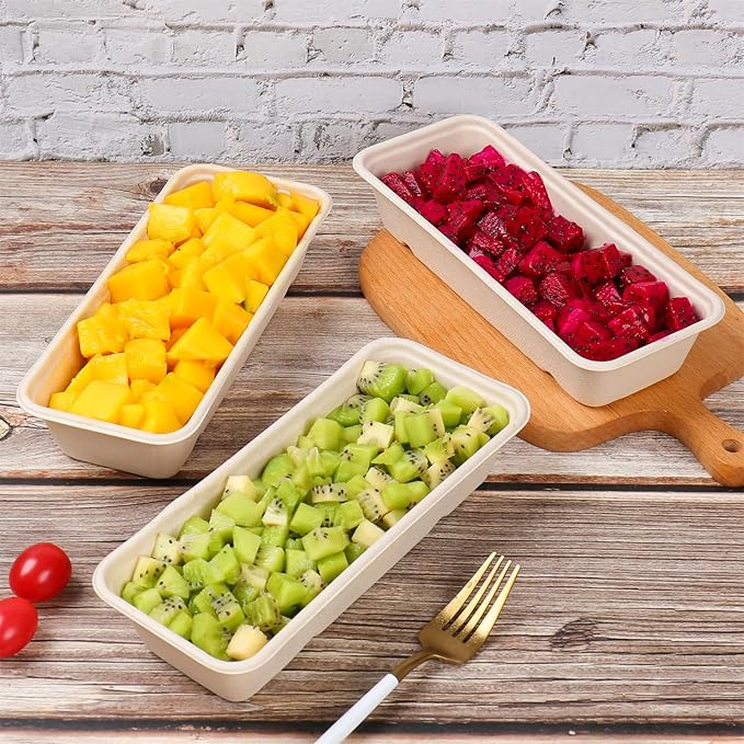 16 oz disposable Sugarcane Fibers bowls with lid take away Bagasse food containers Meal Prep Bowls 25 Pack