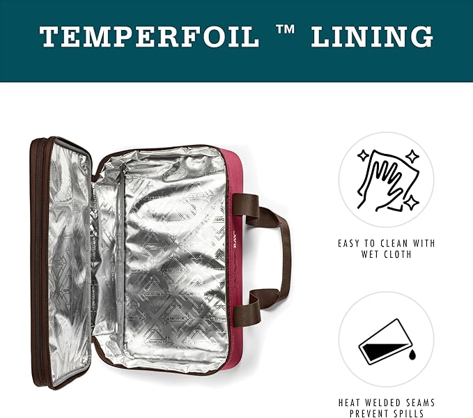 Rachael Ray Expandable Insulated Casserole Carrier for Hot or Cold Food, Thermal Lasagna Lugger Tote for Potluck, Parties, Picnic, and Cookouts, Fits 9" x 13" Baking Dish