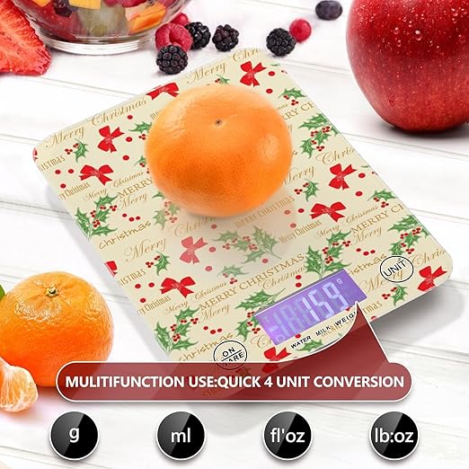 Food Scale Kitchen Scale Food Scales Digital Weight Grams and Ounces Small Electronic Food Scale for Baking Cooking Merry Christmas