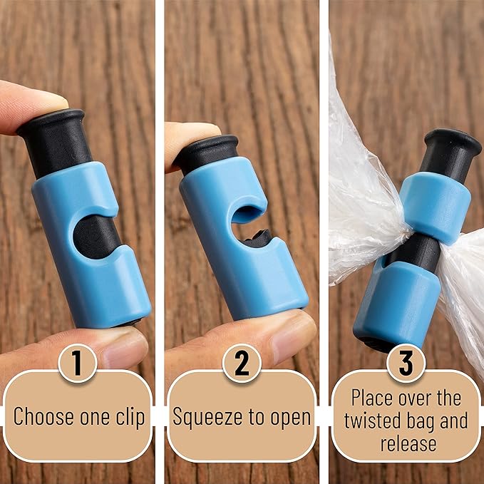Mr. Pen- Bag Clips, 8 Pack, Squeeze and Lock Bread Bag Clips for Food Storage, Food Clips for Bags, Bread Clips, Plastic Bag Clip, Bag Closure Clips, Bread Clips Plastic, Bread Bag Clip
