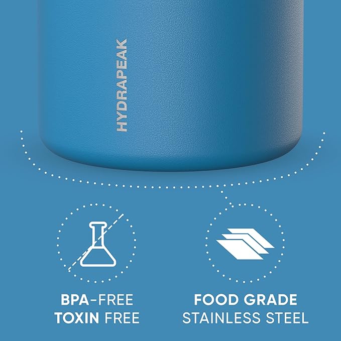 Hydrapeak 25oz Stainless Steel Vacuum Insulated Thermos Food Jar | Thermos for Hot Food and Cold Food, Wide Mouth Leak-Proof Soup Thermos for Adults, 10 Hours Hot and 16 Hours Cold (Sky)