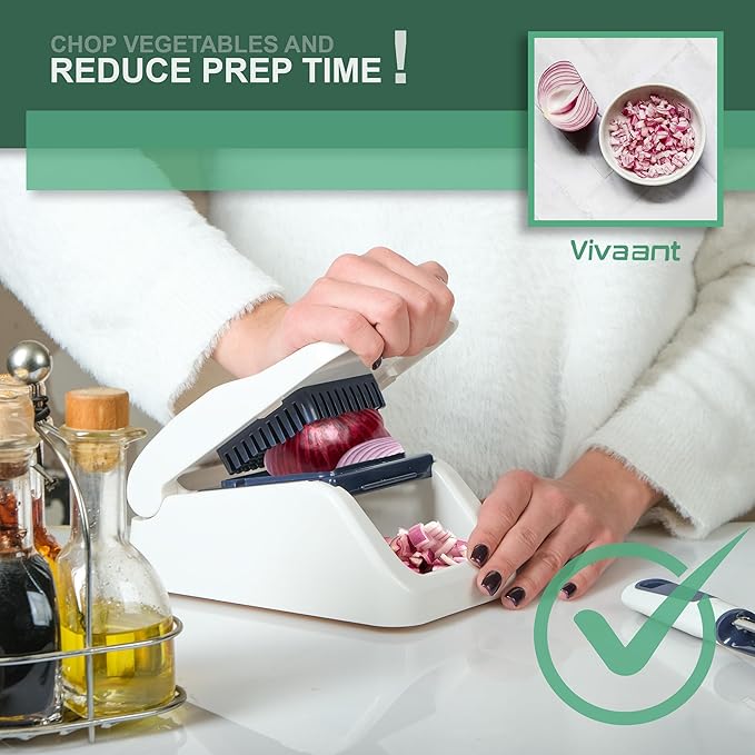 Compact Mini Dicer - Perfect for Quickly Cubing and Dicing Vegetables, Vegetable Chopper and Cutter with Manual Hand Chopper for Onions and Small Veggies