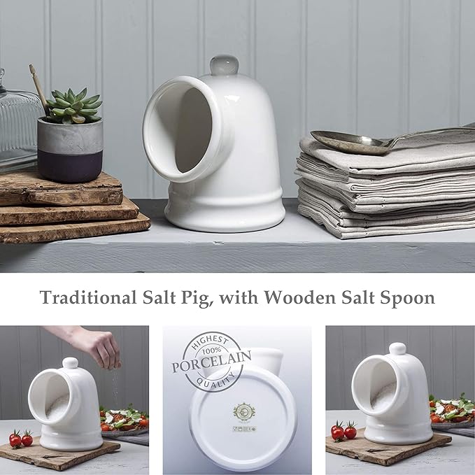 WM Bartleet & Sons 1750 T56 Traditional Porcelain Large Salt Pig – White, 14cm