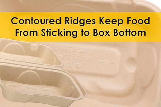 Avant Grub Durable 6x9 Take Out Food Containers with Clamshell Hinged Lid 100 Pack. Microwaveable, Disposable Takeout Box to Carry Meals ToGo. Great for Restaurant Carryout or Party Take Home Boxes