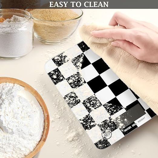 Food Scale Kitchen Scale Food Scales Digital Weight Grams and Ounces Small Electronic Food Scale for Baking Cooking Checkered Black White