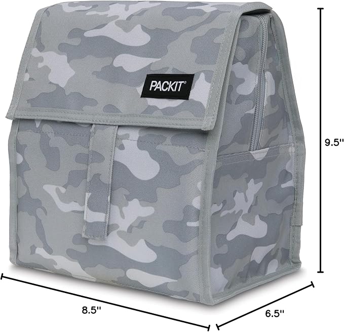 Freezable Lunch Bag, Tonal Camo Gray