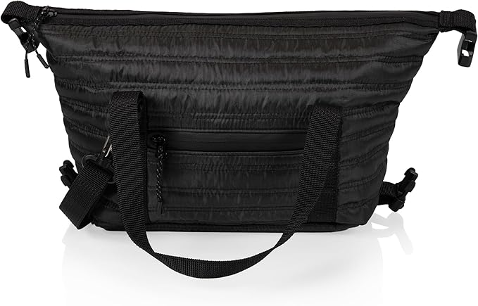 PICNIC TIME Midday Quilted Washable Insulated Lunch Bag, Soft-sided Lunch Box, Lunch Cooler Bag, (Obsidian Black)