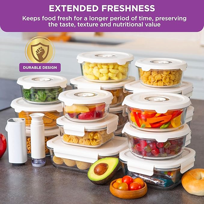 HOLDN’ STORAGE Electronic Vacuum Pump for Food Preservation, Quick-Seal Technology - Ideal for Marinating, Leftovers & Meal Prep